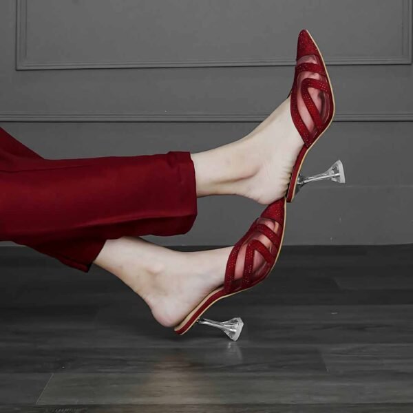 Crystal Sheen – Maroon Luxe Heels - Image 5