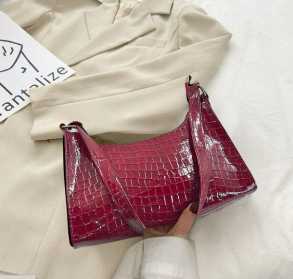 Crocodile Pattern Armpit Hand Bag - Image 2