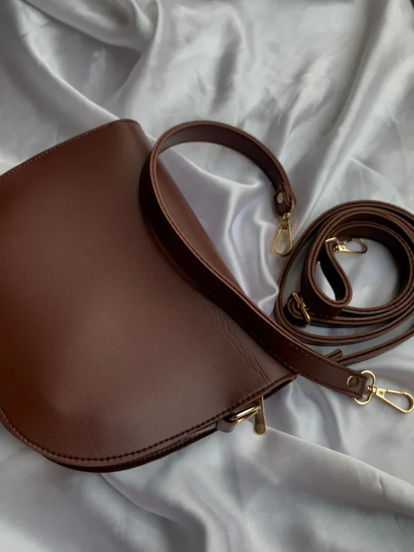 Chic Dark Brown Dual Strap Bag - Image 2