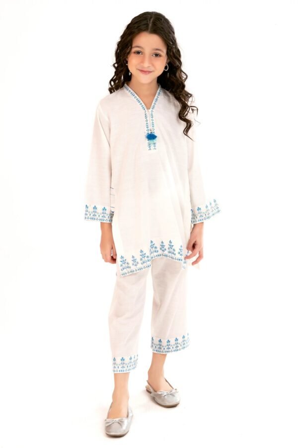 Pearl Glow – Embroidered Girls 2PC Set