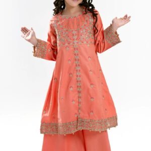 Peach Blossom – Embroidered Girls 2PC Set