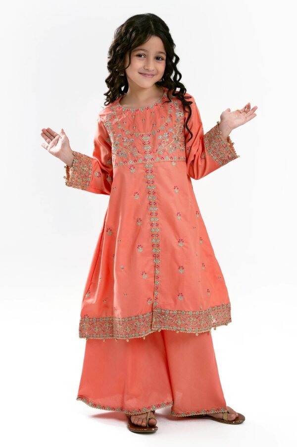 Peach Blossom – Embroidered Girls 2PC Set