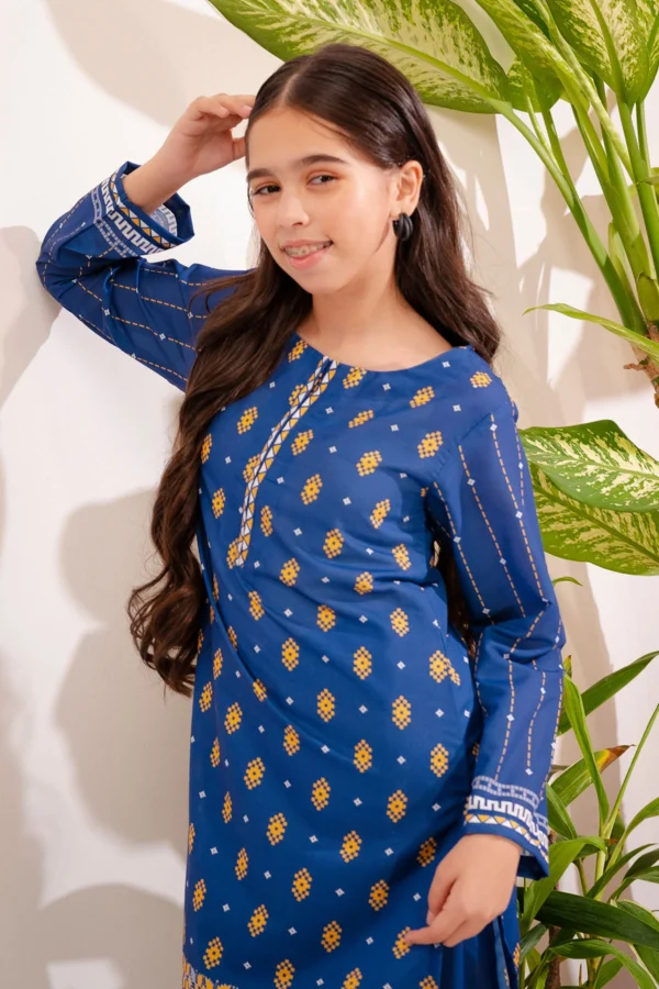 Azure Charm – Swiss Lawn Digital Printed 2PC Suit