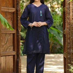 Midnight Grace – Cotton Embellished 2PC Suit