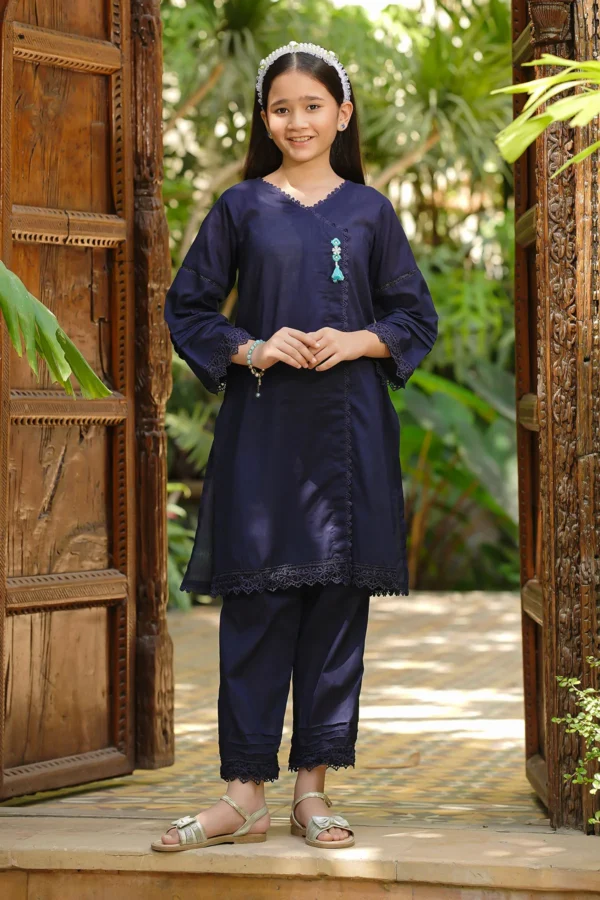 Midnight Grace – Cotton Embellished 2PC Suit