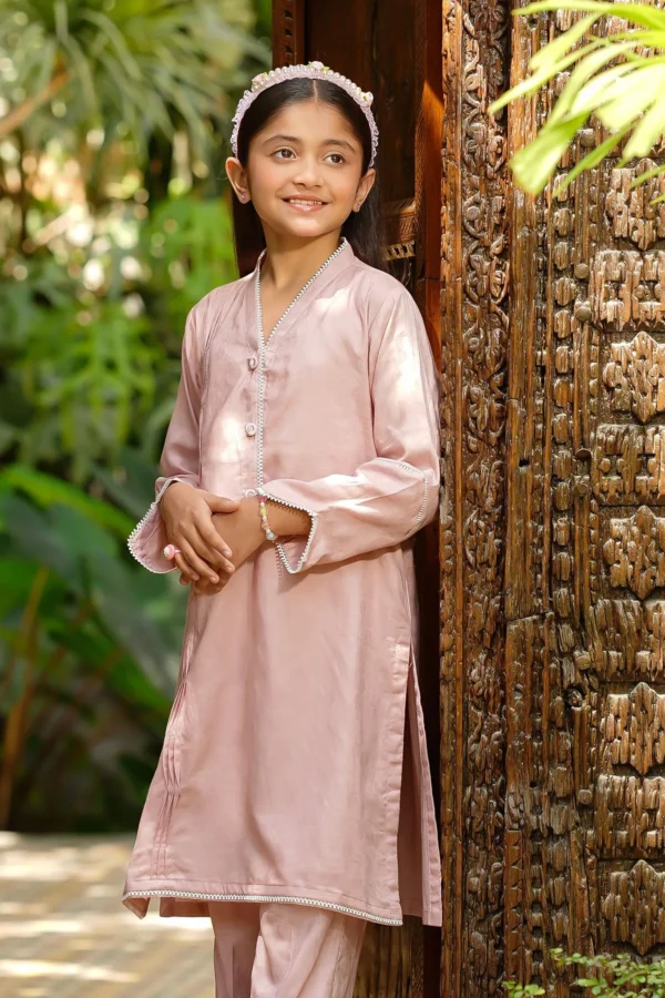 Blush Charm – Dobby Cotton Embellished 2PC Suit