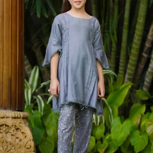 Silver Glow – Cotton Silk Embellished 2PC Suit