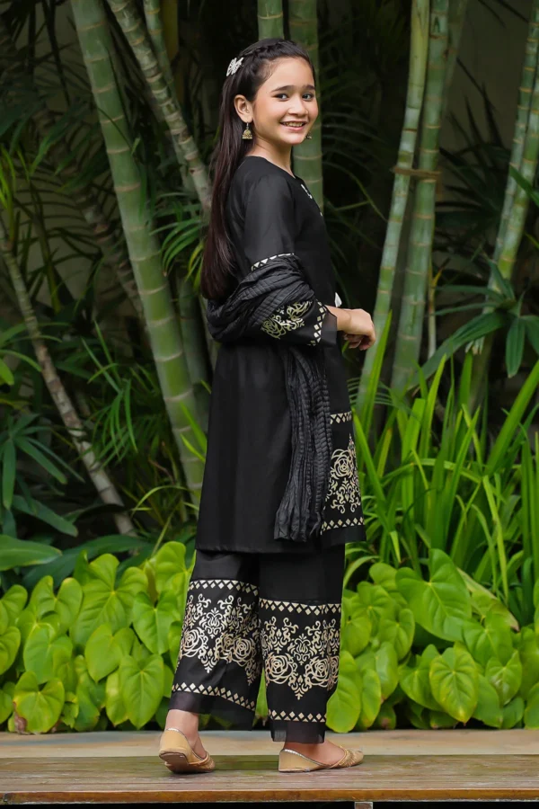 Midnight Grace – Cotton Printed 3PC Suit - Image 3