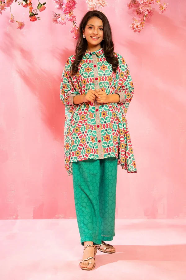 Aqua Serenity – Swiss Lawn Digital Printed 2PC Suit