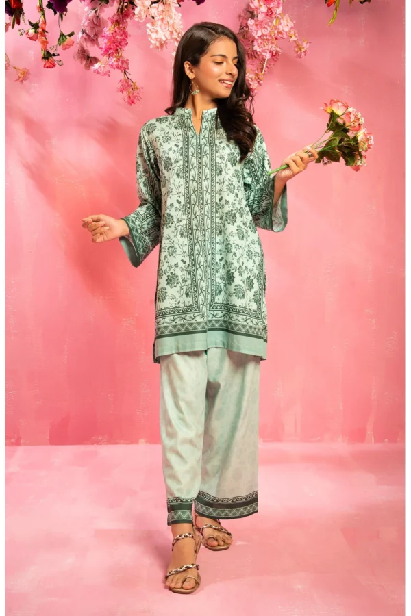Emerald Bloom – Swiss Lawn Digital Printed 2PC Suit - Image 4