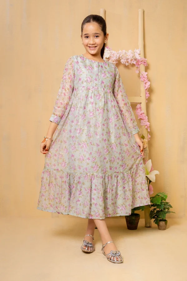 Tiffany Glow – Sequin Embroidered Chiffon Dress - Image 4