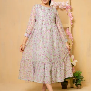 Tiffany Glow – Sequin Embroidered Chiffon Dress