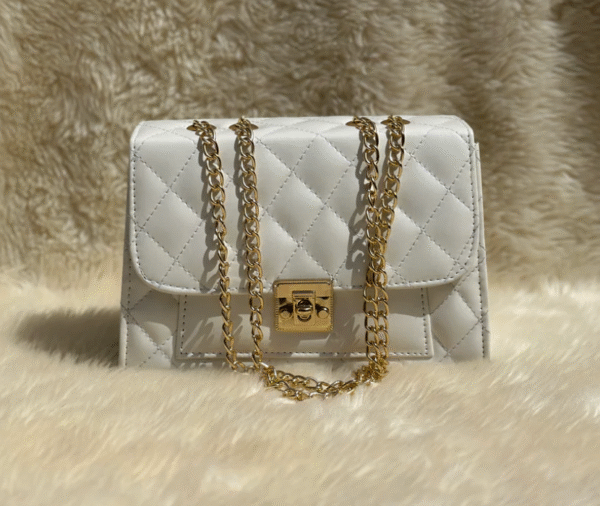 Crossbody Chain Bag Tea Pink & Grey - Image 2