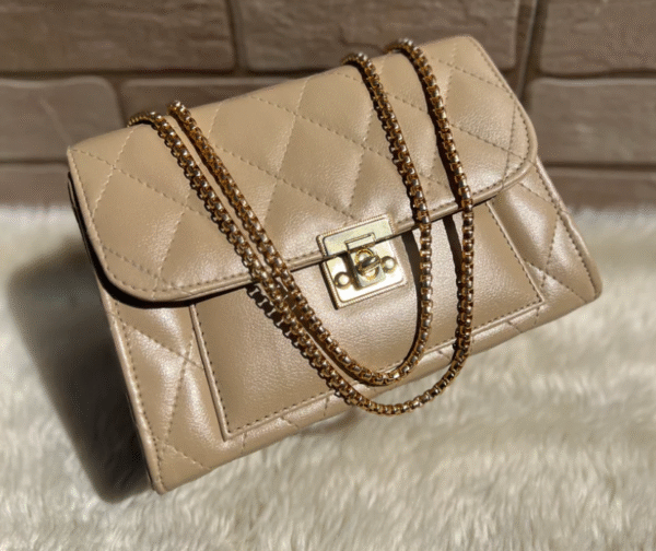 Crossbody Chain Bag Tea Pink & Grey - Image 3