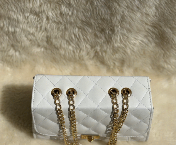 Crossbody Chain Bag Tea Pink & Grey - Image 5