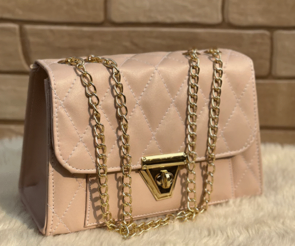 Crossbody Chain Bag Tea Pink & Grey
