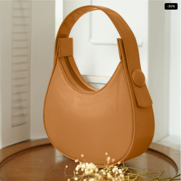 Plain Hobo HandBag - Mustard