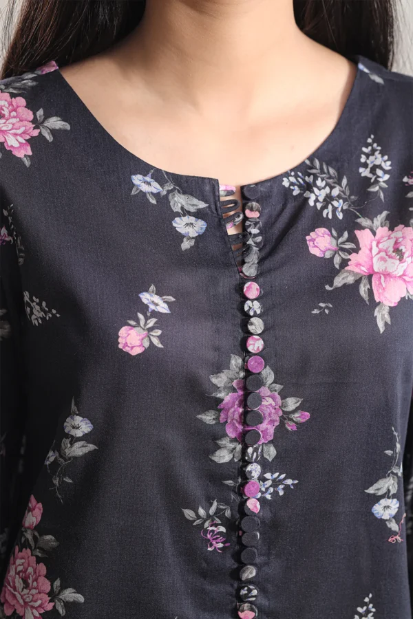 Midnight Luxe – Unstitched Printed Lawn 3PC Suit - Image 5