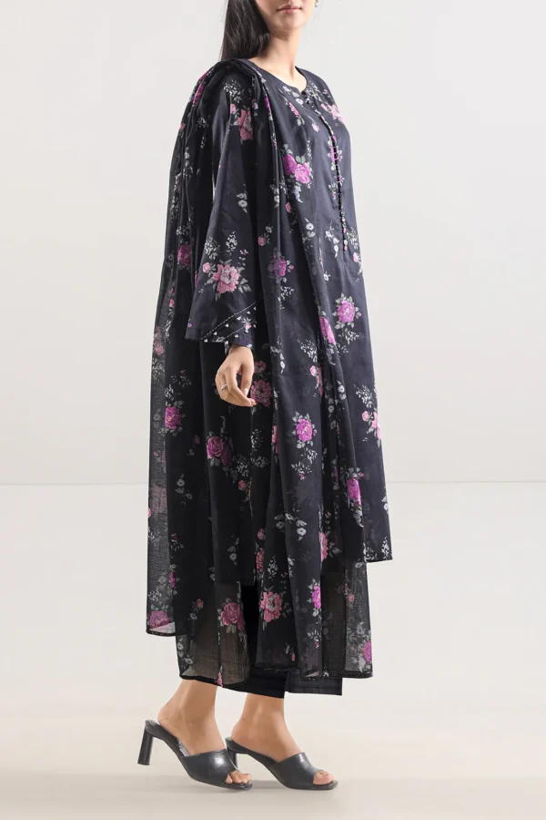 Midnight Luxe – Unstitched Printed Lawn 3PC Suit - Image 3