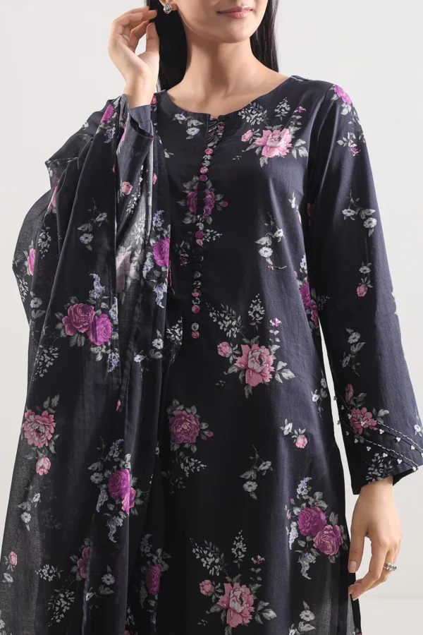 Midnight Luxe – Unstitched Printed Lawn 3PC Suit - Image 4