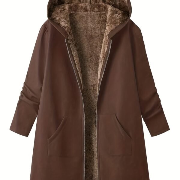 s elegant winter jacket like collar cuff long brown coat h - Temu United Arab Emirates - Color : Coffee color - Size : AE S