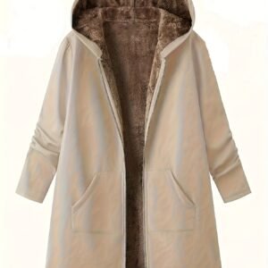 s elegant winter jacket like collar cuff long brown coat h - Temu United Arab Emirates - Color : Khaki - Size : AE M