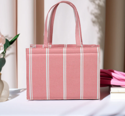 Canvas Tote Breeze Pink Striped - Image 3