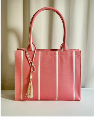 Canvas Tote Breeze Pink Striped