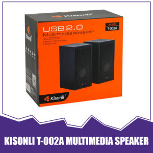 Kisonli T-002A Multimedia USB Speaker – 2.0 Stereo Sound | AUX + USB Powered | Portable Desktop Speakers | PC & Laptop Compatible