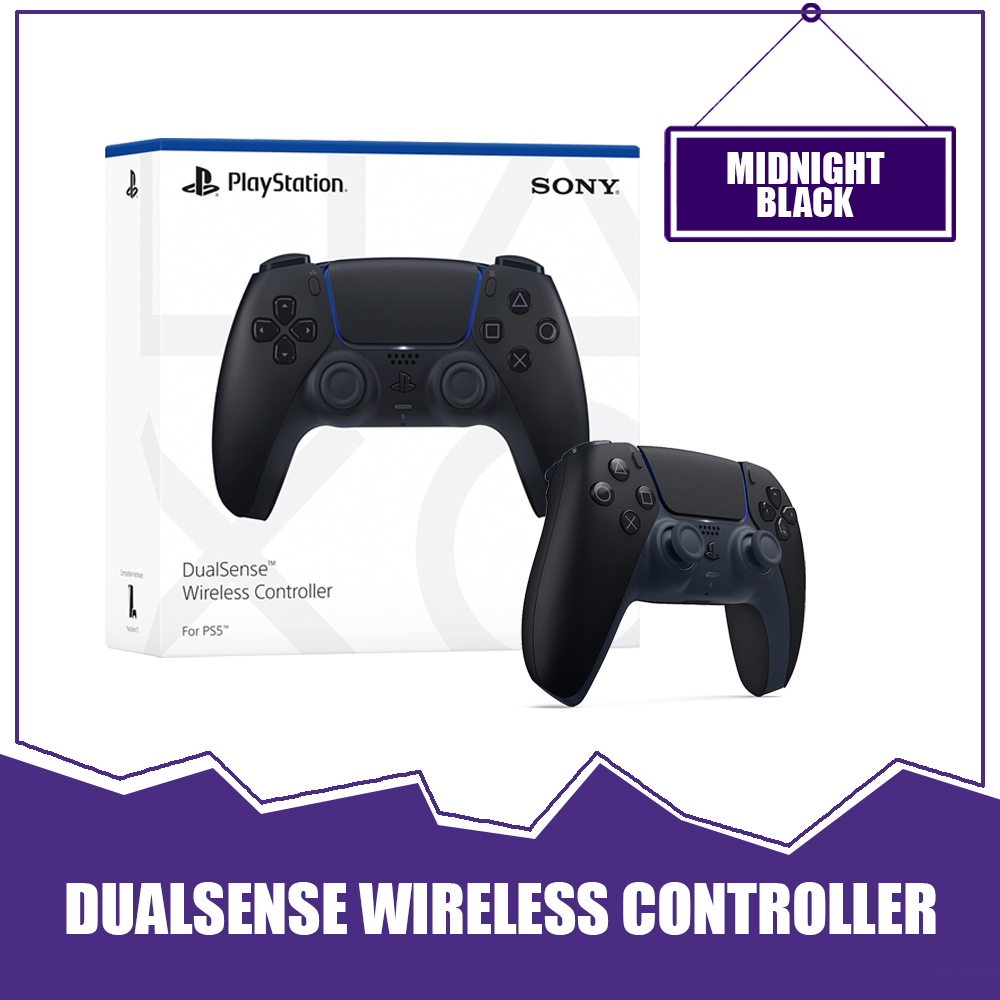 Sony DualSense Wireless Controller (PS5) – Midnight Black Edition | Original Gamepad | Bluetooth | Haptic Feedback | Adaptive Triggers | Rechargeable